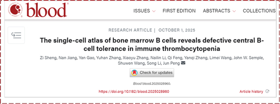 血小板减少症源头破解！科学家发现B细胞“编辑缺陷”致病新机制